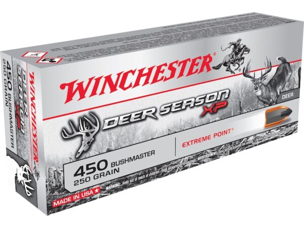 Winchester Deer Season XP Ammunition 450 Bushmaster 250 Grain Extreme Point Polymer Tip Box of 500