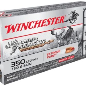 Winchester Deer Season XP Copper Impact Ammunition 350 Legend 150 Grain Copper Extreme Point Polymer Tip Lead Free Box of 500
