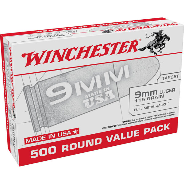 Winchester 9mm Luger 115-Grain Handgun Ammunition