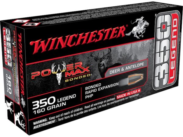 Winchester Power Max Bonded Ammunition 350 Legend 160 Grain Protected Hollow Point Box of 500