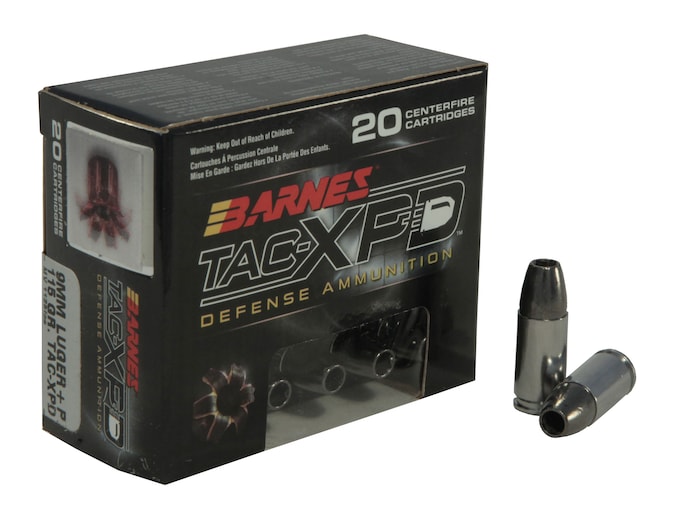 Barnes TAC-XPD Ammunition 9mm Luger +P 115 Grain TAC-XP Canada